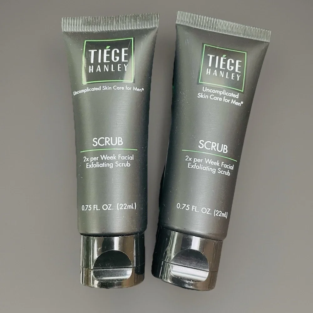 Tiege Hanley Facial Exfoliating Scrub Mens 0.75oz 2pk Travel Size Skin Care Lot